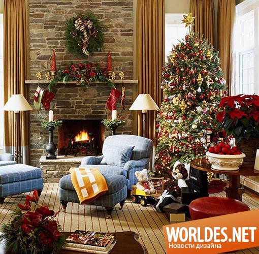 декоративный дизайн, дизайн дома, дизайн украшений на Рождество, украшения на Рождество, украшения в доме на Рождество